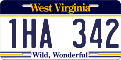 WV license plate 1HA342