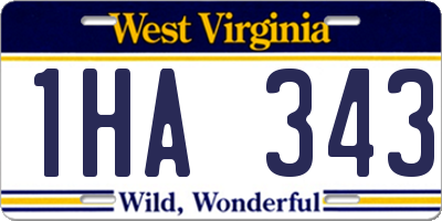 WV license plate 1HA343