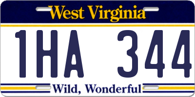 WV license plate 1HA344