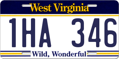 WV license plate 1HA346