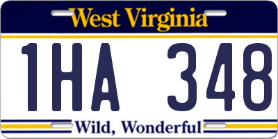 WV license plate 1HA348