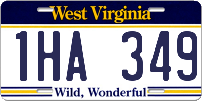 WV license plate 1HA349