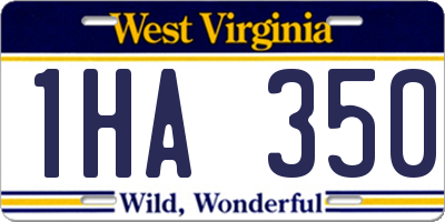 WV license plate 1HA350