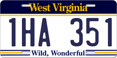 WV license plate 1HA351