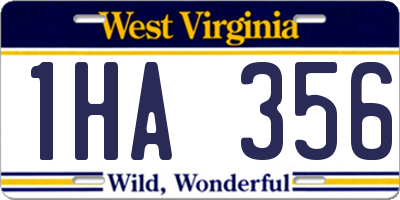 WV license plate 1HA356