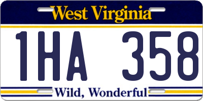 WV license plate 1HA358