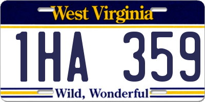 WV license plate 1HA359