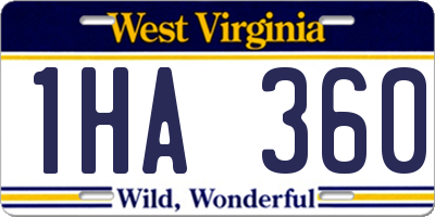WV license plate 1HA360
