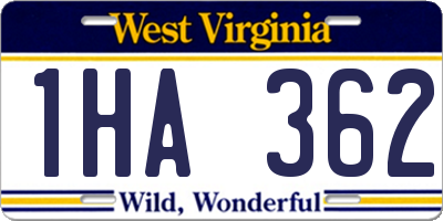 WV license plate 1HA362
