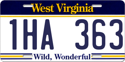 WV license plate 1HA363