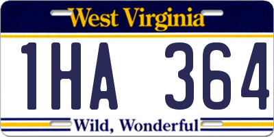 WV license plate 1HA364