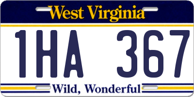 WV license plate 1HA367