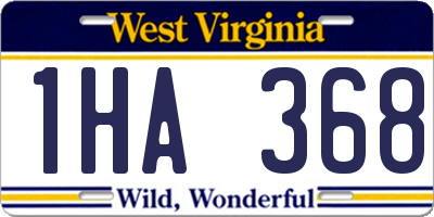 WV license plate 1HA368