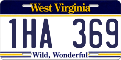 WV license plate 1HA369