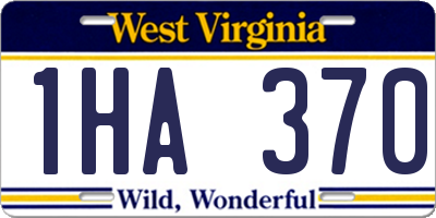 WV license plate 1HA370
