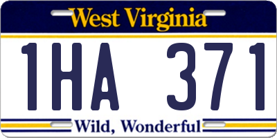 WV license plate 1HA371