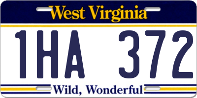 WV license plate 1HA372