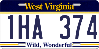 WV license plate 1HA374