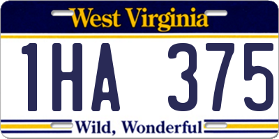 WV license plate 1HA375