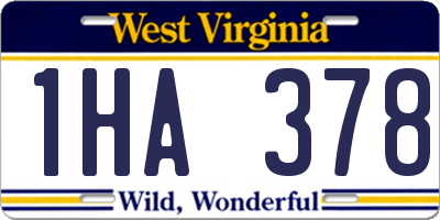 WV license plate 1HA378