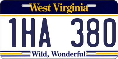 WV license plate 1HA380
