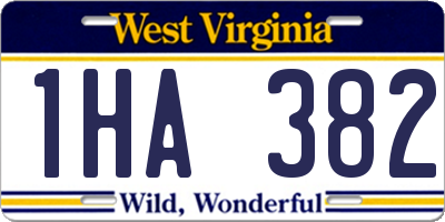 WV license plate 1HA382