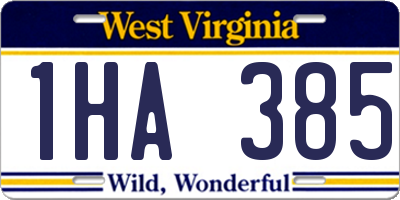 WV license plate 1HA385