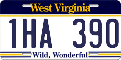 WV license plate 1HA390