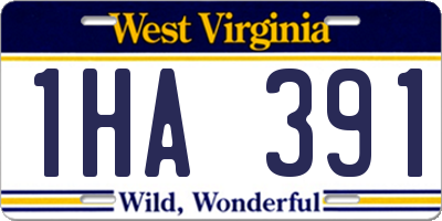 WV license plate 1HA391