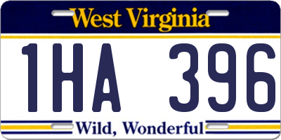 WV license plate 1HA396