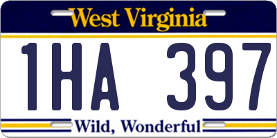 WV license plate 1HA397