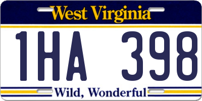 WV license plate 1HA398