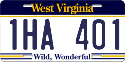 WV license plate 1HA401