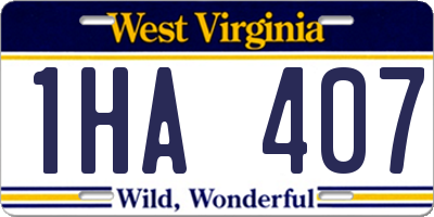 WV license plate 1HA407