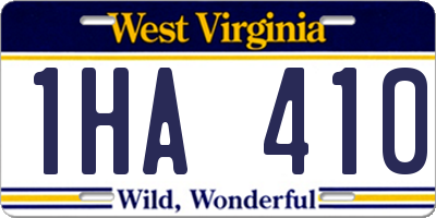 WV license plate 1HA410