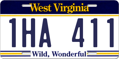 WV license plate 1HA411