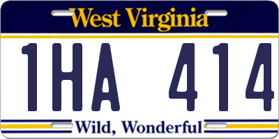 WV license plate 1HA414