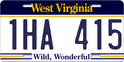 WV license plate 1HA415