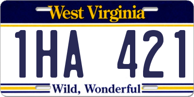 WV license plate 1HA421