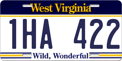 WV license plate 1HA422