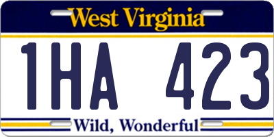 WV license plate 1HA423