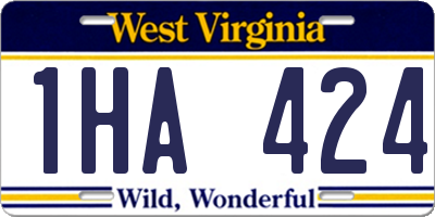 WV license plate 1HA424