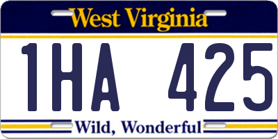 WV license plate 1HA425