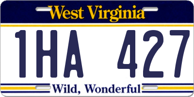 WV license plate 1HA427