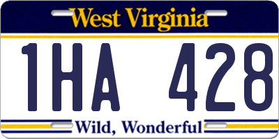 WV license plate 1HA428