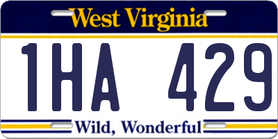 WV license plate 1HA429