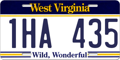 WV license plate 1HA435