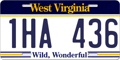 WV license plate 1HA436