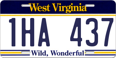 WV license plate 1HA437