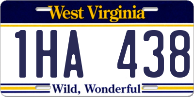 WV license plate 1HA438